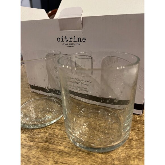 Citrine ATLAS Collection Cocktail Glasses Set of‎ 2 Brand New 10oz Bubble Glass - Picture 4 of 6